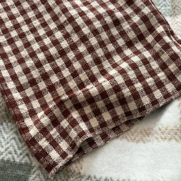 Sezane brown gingham/ecru  Martin crop trousers size 40/8 - Picture 9 of 11